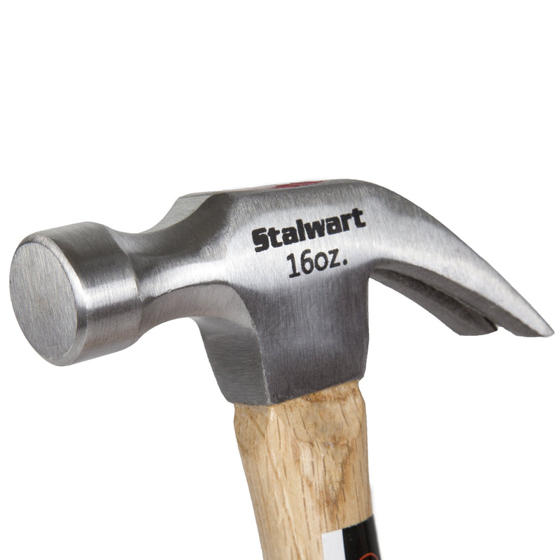 [Australia - AusPower] - 16-Ounce Claw Hammer - Basic Hand Tool for DIY and Woodworking with Natural Wood Anti-Vibration Handle and Drop-Forged Steel Head by Stalwart 