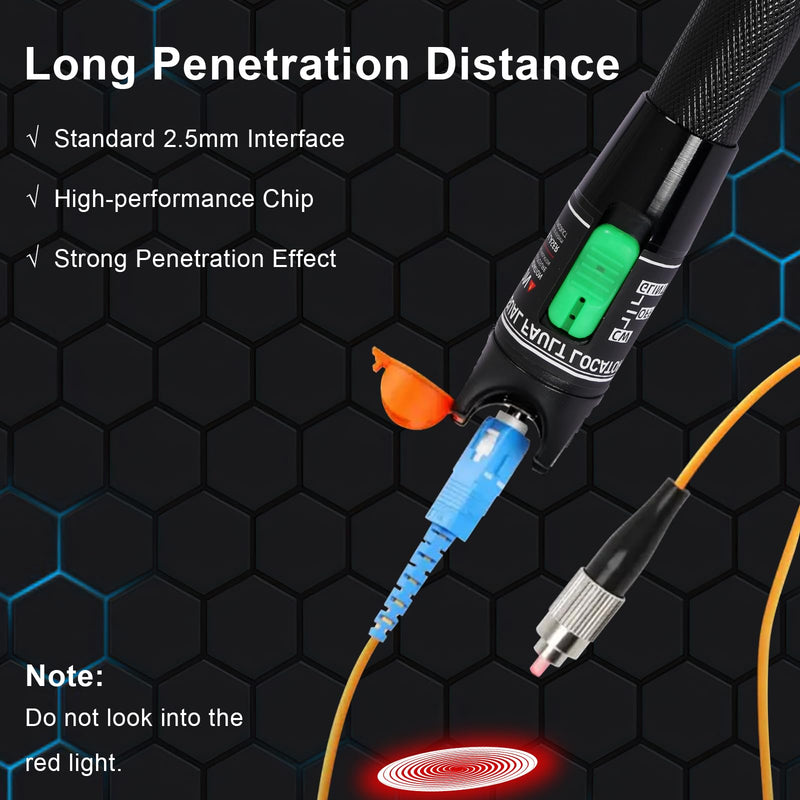 [Australia - AusPower] - Fiber Optic Tools Cable Tester FC SC Power Meter & 2.5mm 30mV Visual Fault Locator with Sc, Fc Connector and Shoulder Toolkit Green 