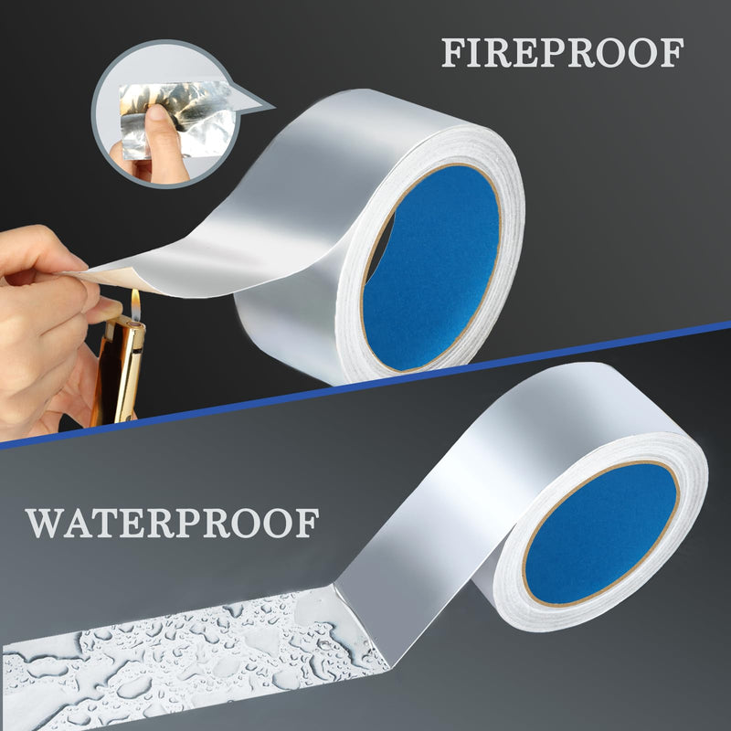 [Australia - AusPower] - Aluminum Foil Tape,2 inch x 65ft(3.9Mil),Heavy Duty HVAC Tape,Insulation Adhesive Metal Tapes for Ductwork,Dryer Vents Pipe,Sealing and Repairing 2 inch x 65ft 1 