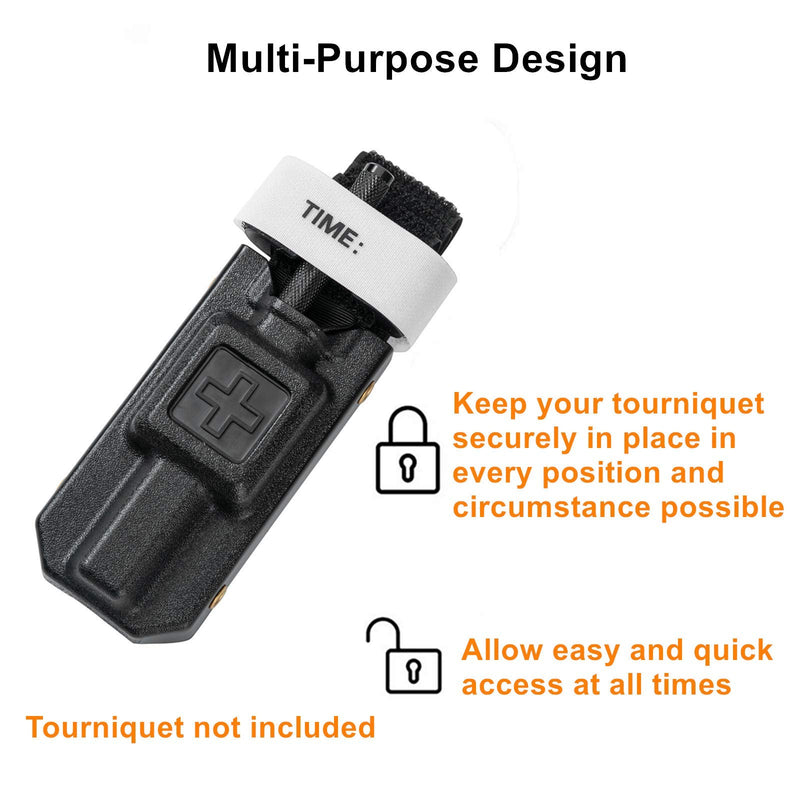 [Australia - AusPower] - 2 Pack Tourniquet Holder - Tourniquet Case for Generation 7 C-A-T Tourniquet, Belt Tourniquet Pouch Storage Box Tourniquet Carrier for Outdoor Hunting (Tourniquet Not Included) Black 