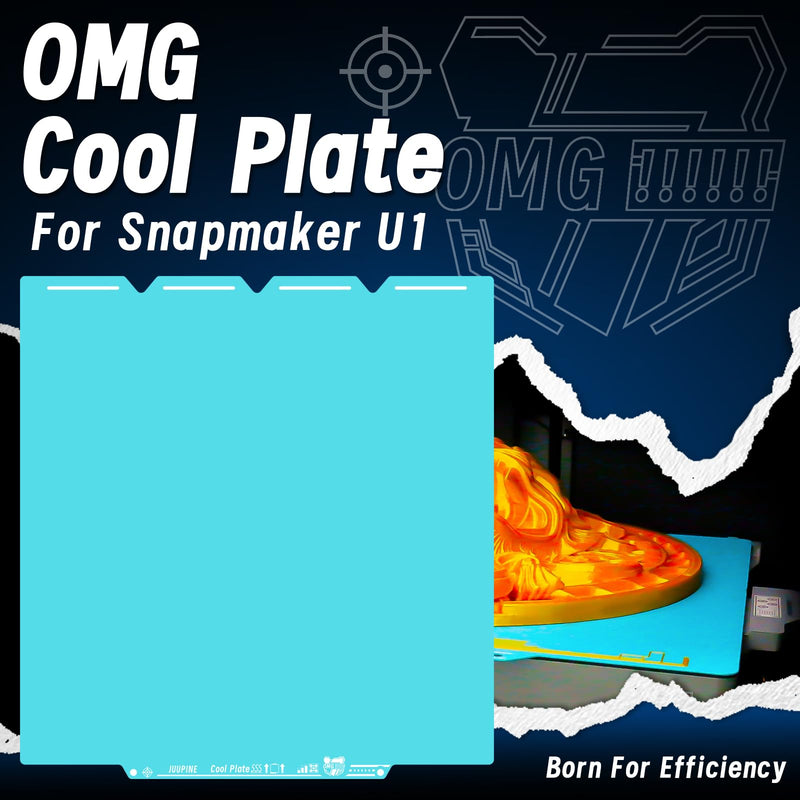 OMG Cool Plate for Snapmaker U1 Texture PEI Glacier Plate 270x270mm Double-Sided Printing Platform, Flexible and Detachable Heatingbed Made of Spring Steel for Snapmaker U1 3D Printer Parts OMG for Snapmaker U1 Build Plate