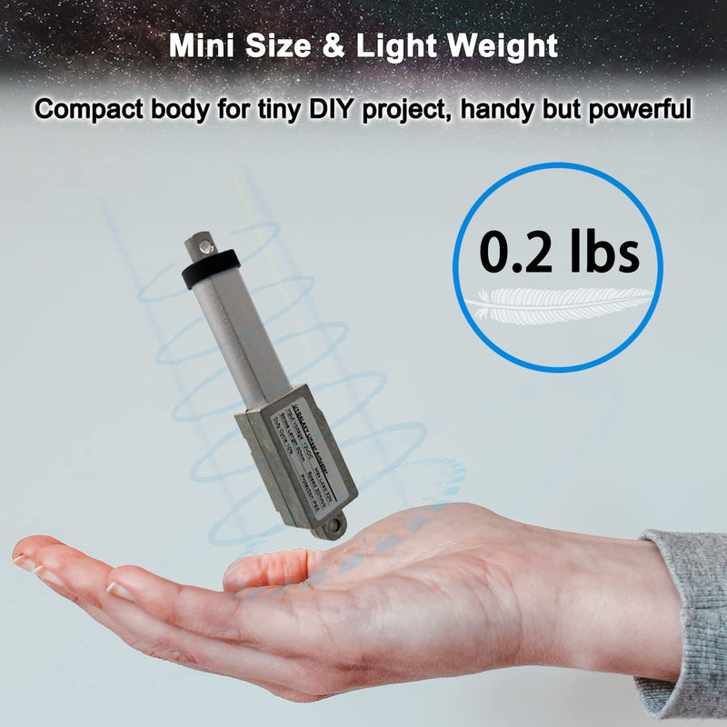 [Australia - AusPower] - UYGALAXY 1.2" Stroke Micro Electric Linear Actuator 12V - 32N/7.2lb Speed 1.2"/sec Mini Waterproof Metal Mini Motion Actuator with Mounting Bracket for DIY Robot Cabinet Drawer Shutter Cosplay 1.2inch Without Switch 