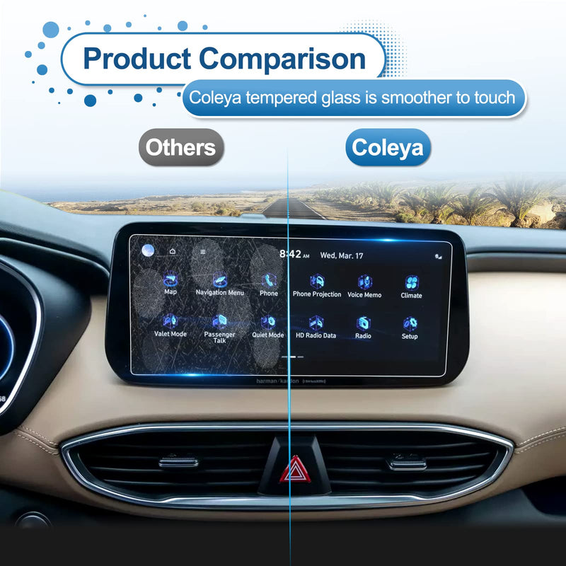 [Australia - AusPower] - 2021 2022 2023 Santa Fe Screen Protector for Hyundai Santa Fe (SEL/XRT/Limited/Calligraphy) 10.25-inch Touch Screen, 9H HardnessTempered Glass 2022 2023 Santa Fe Hybrid Accessories 10.25" 