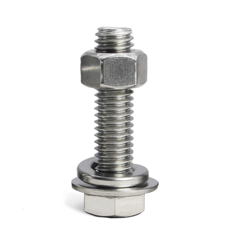 [Australia - AusPower] - SUNXULIMI 5/16-18 x 3" Bolts and Nuts Hex Head Bolts Screws, Nuts, Flat Lock Washers Hexagonal Head Bolt Stainless Bolts Machine Fully Thread Bright Assortment Kit 10Sets [5/16-18 x 3" (10Sets)] 