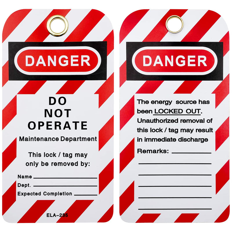 SAFBY Lockout Tagout Tags, 5.7"x2.9", OSHA Compliant, Loto Lock Out Tag Out 100 Pack (100 pcs) 100 pcs