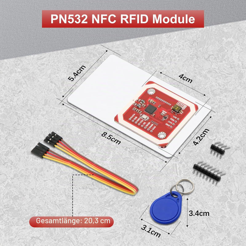 PN532 NFC NXP RFID Module V3 Kit AYWHP 1 Piece Near Field Communication Reader Module Kit I2C, NFC RFID Card Read Module RFID Reader NFC Sticker Compatible with Arduino