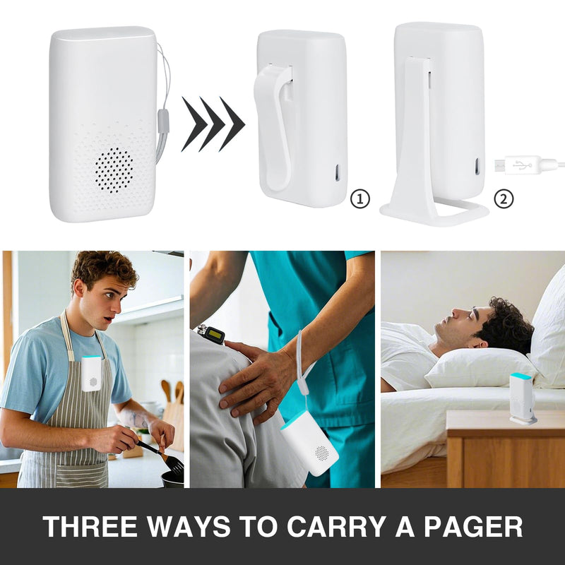 [Australia - AusPower] - Bed Sensor Alarm and Fall Prevention for Elderly, Motion Sensor Alert System with 58 Melody/LED/Vibration Mode, for Patients Seniors Elderly Monitoring at Home 2 Motion Sensors + 1 Receiver 