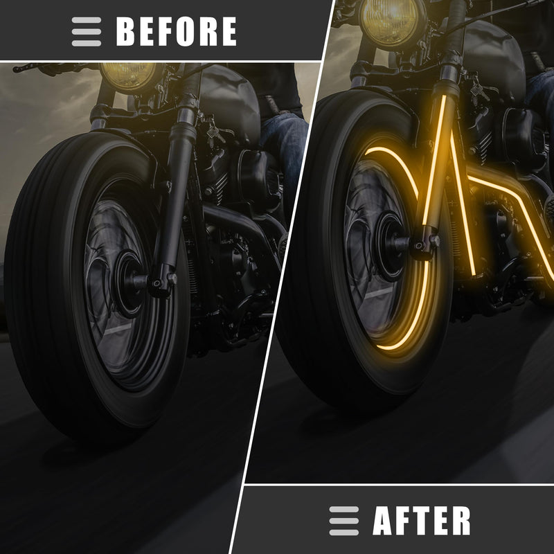 Motoforti Universal Reflective Tape Automobiles Motorcycles High Brightness Reflective Sheet, 1cmx8m, Durable, Weather Resistant, PVC, Yellow 1cm*8m