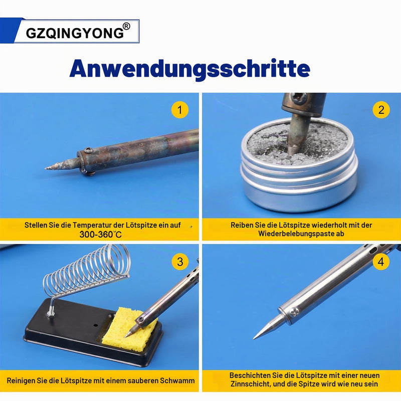 30 g Soldering Tip Cleaner, Soldering Tips Reactivator Lead-Free Tin for Reactivating Oxidised Soldering Tips, Gently Removes Even Strong Oxide Layers, Soldering Tip Cleaner Tip Tinner Cleaner | Gently removes even strong oxide layers, soldering tip cl...