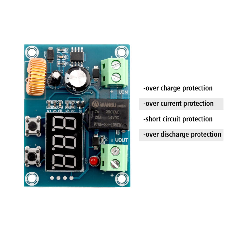 [Australia - AusPower] - 2Pcs XH-M609 Voltage Protection Digital Display Switch Module DC 12V-36V Low Voltage Disconnect Protection Over Discharge Protection Module Output DC 6V-60V 