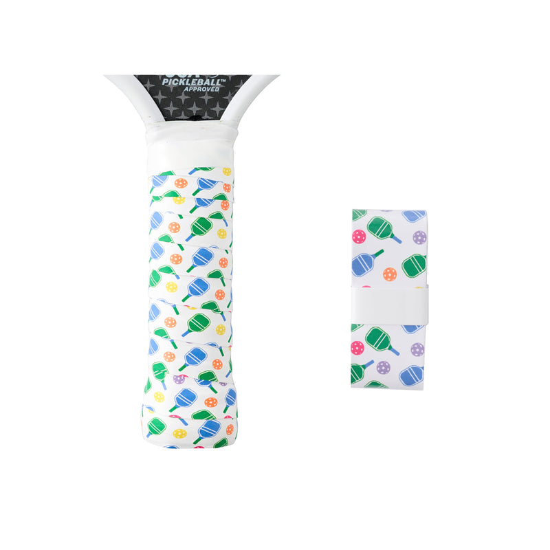 Pickleball Grip Tape with Paddle Pattern Design, Anti-Slip and Absorbs Moisture & Shock, Replacement Grip, Set of 4