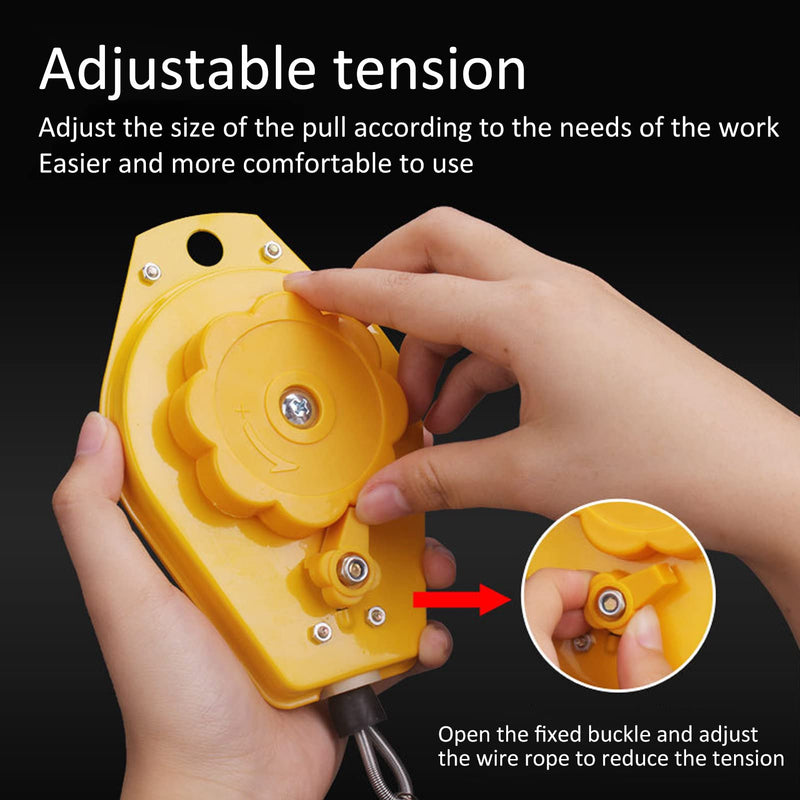 [Australia - AusPower] - Spring Pull, 3 to 5 kg, Carrying Retractable Tool Holder for Hanging with Fittings, Retractable Spring Hoist, Adjustable Tension, Maintenance Kits, Air Tool Parts Accessories 