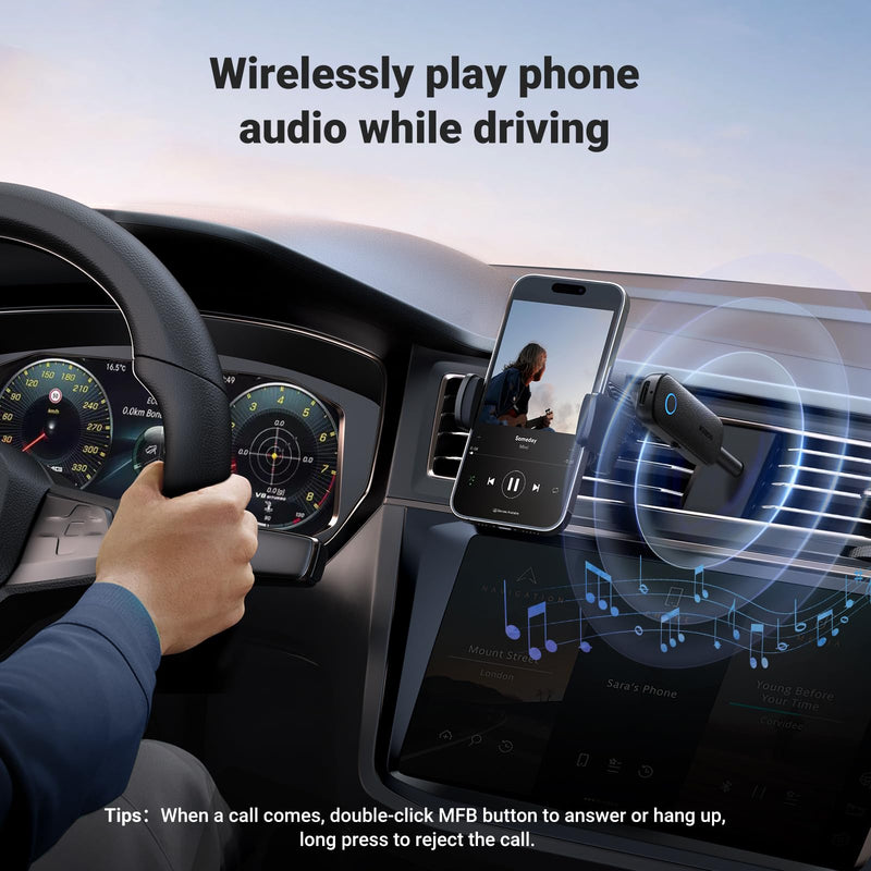 [Australia - AusPower] - UGREEN Bluetooth Transmitter Receiver for 2 AirPods or BT Devices, Bluetooth Wireless Transmitter for Headphones, 3.5mm Aux Audio Jack Adapter for in-Flight TV Car Home Stereo System 