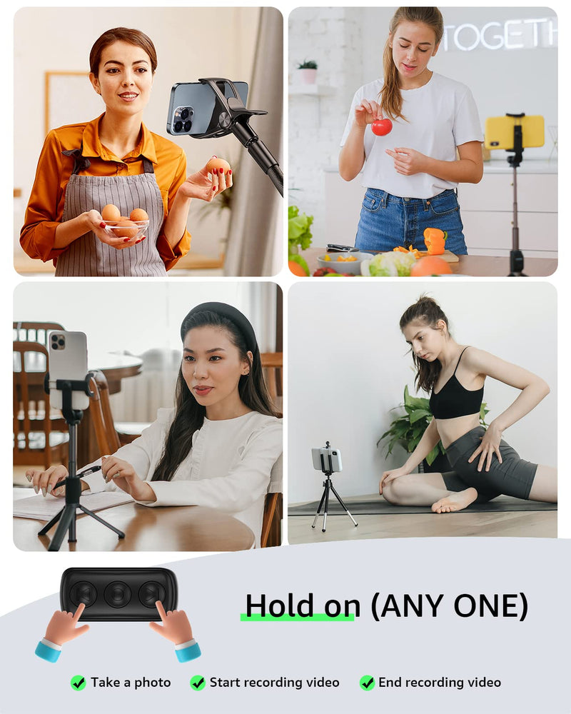 [Australia - AusPower] - TIK TOK Wireless Page Turner Tiktok Scrolling Button Ring Fingertip Bluetooth Remote Control with Charging Case for iPhone Android ipad Cell Phone (Black) Black 