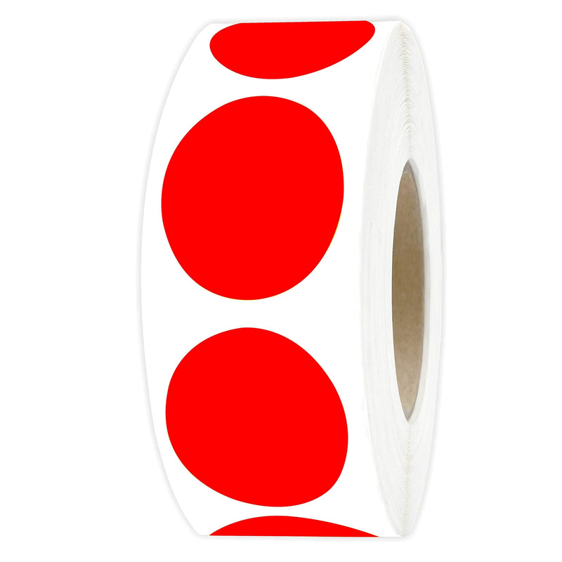 PARLAIM 1" Red Round Color Coding Circle Labels, 1000 per Roll in Dispenser Box, 1 inch Office Dot Sticker 1 Roll-1000PCS