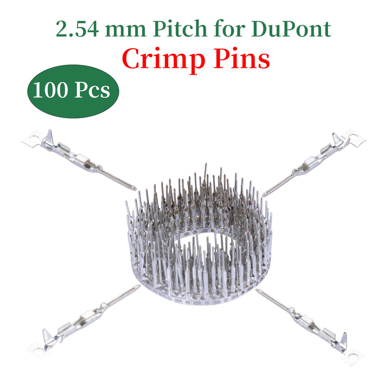 [Australia - AusPower] - 100 Sets for DuPont 2.54 mm Pitch 1-Pin Male Adapter Cable Connector Accessories. 200 Pieces 2.54 mm Pitch 1-Pin Adapter Connector Male Housing Socket Terminal, Crimp Pins Kit. Black-Single Row 