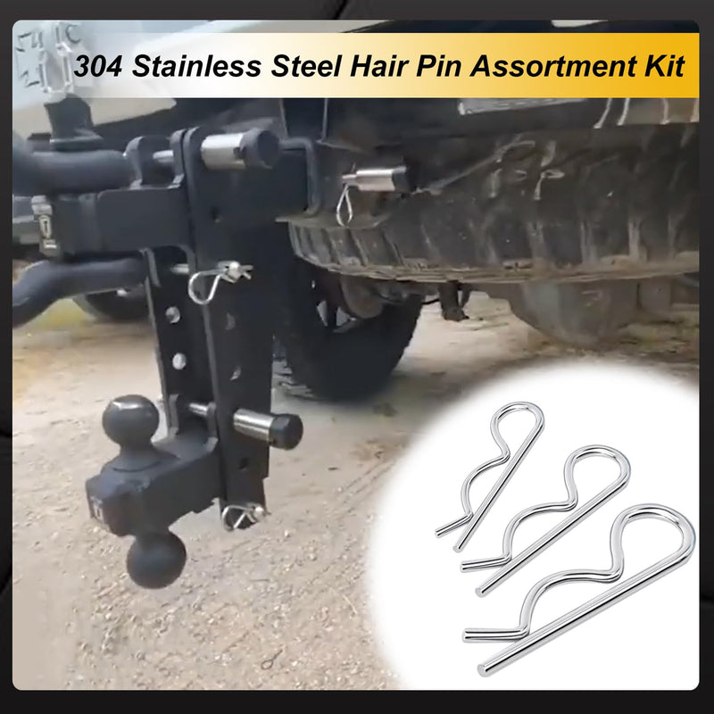 [Australia - AusPower] - 200pcs 13-Values Cotter Pin Assortment Kit 304 Stainless Steel Cotter Pins Hitch Pin Clip Tractor Cotter Pin Used for Hitch Pin Lock System, Trucks, Engine Repair in Towing Hitch Clips & Pins 