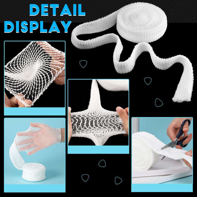 [Australia - AusPower] - 2 Rolls Tubular Bandage Elastic Net Wound Dressing Stretch Dressing Retainer Tubular Elastic Gauze Bandage for Wound Arm, without The Use of Adhesive Tape (Size 4/1.57 Inch x 16.4 Yard Stretched) Size 4 for Arm, Leg or Foot 