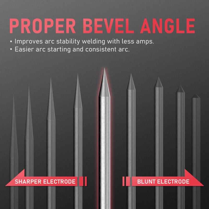 YESWELDER TIG Tungsten Electrode Pre-Sharpened Welding Tungsten 3/32" x 7" (Red, WT20/EWTh-2) 10-pk 3/32'' Red