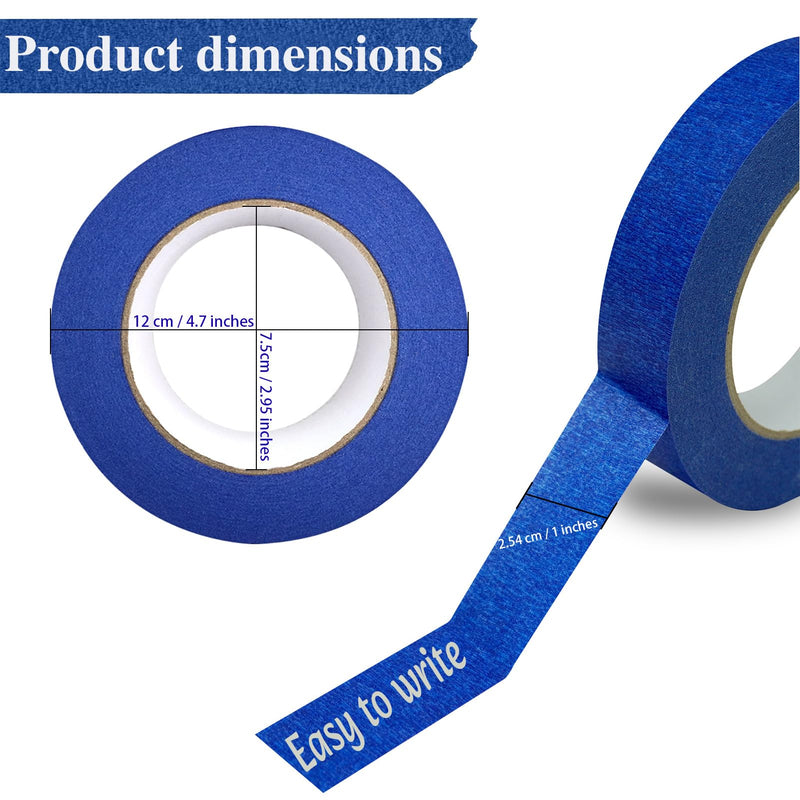 [Australia - AusPower] - Painters Tape 1 Inch Wide, 4-Pack Blue Tape for General Purpose Use, 1 Inch X 55 Yards X 4 Rolls, 220 Yards in Total 