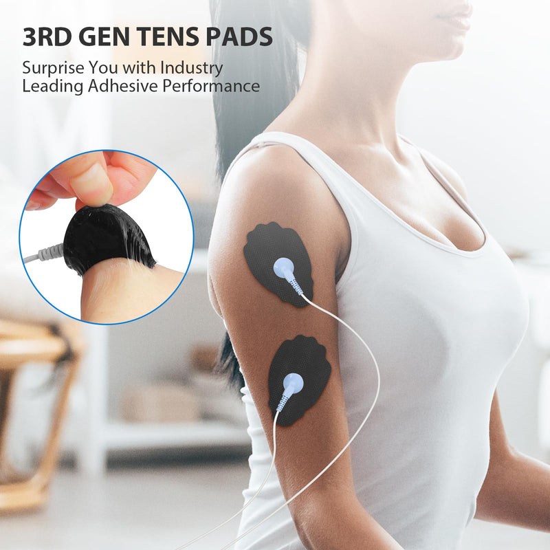 [Australia - AusPower] - TENS Unit Electrode Pads NURSAL 20 Pack 3.5mm Snap EMS Replacement Pads for Electrotherapy Reuse More Than 30 Times, Compatible with MEDVICE,Belifu TENS Machine Black 