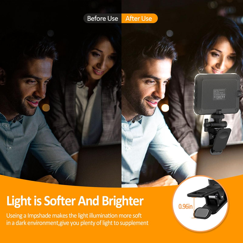 [Australia - AusPower] - XINBAOHONG Rechargeable Selfie Light, Clip Fill Light for Phone Laptop Tablet Portable Light for Video Conference Live Streaming Zoom Call Makeup Picture (Black) Black 