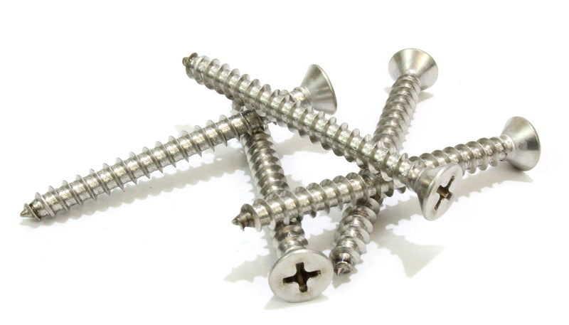 [Australia - AusPower] - Bolt Dropper #8 X 1-1/2'' Stainless Flat Head Phillips Wood Screw, (100 pc), 18-8 (304) Stainless Steel Screws by Bolt Dropper #8 X 1-1/2'' 