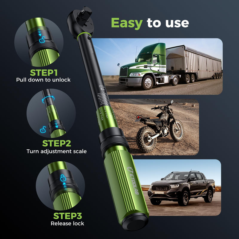 [Australia - AusPower] - 1/2 Drive Click Torque Wrench Dual-Range?10-170.0ft.lb/10-227Nm?±3% Precision Torque Wrench 1/2 Drive, 72 Tooth Dual-Direction Adjustable Torque Wrench for Bicycle, Moto, Car Maintenance 3 Pcs 1/2 Inch (10-170 ft.-lb.) 3 Pcs 