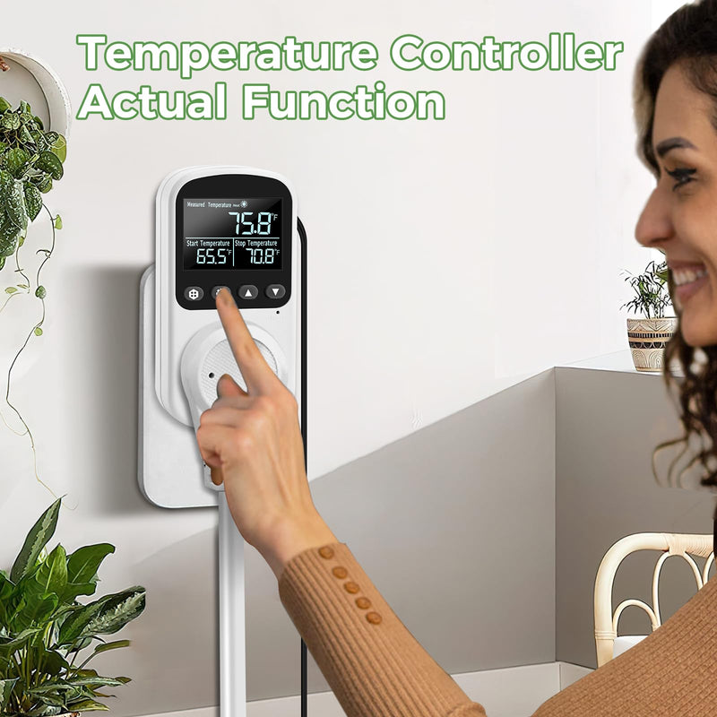 [Australia - AusPower] - Diymore 1800W Plug in Digital Thermostat Temperature Controller Electric RV Thermostat Outlet Heating Cooling Control Mode Timer 120V 15A -104 ℉~210 ℉ Greenhouse with Thermostat Pool Thermometer 