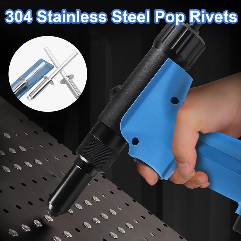 [Australia - AusPower] - 110pcs 7-Sizes 304 Stainless Steel Pop Rivets Assortment Kit 1/8",5/32",3/16" Pop Rivets Stainless Steel Blind Rivets kit Rosette Rivets Stainless Steel Rivet 