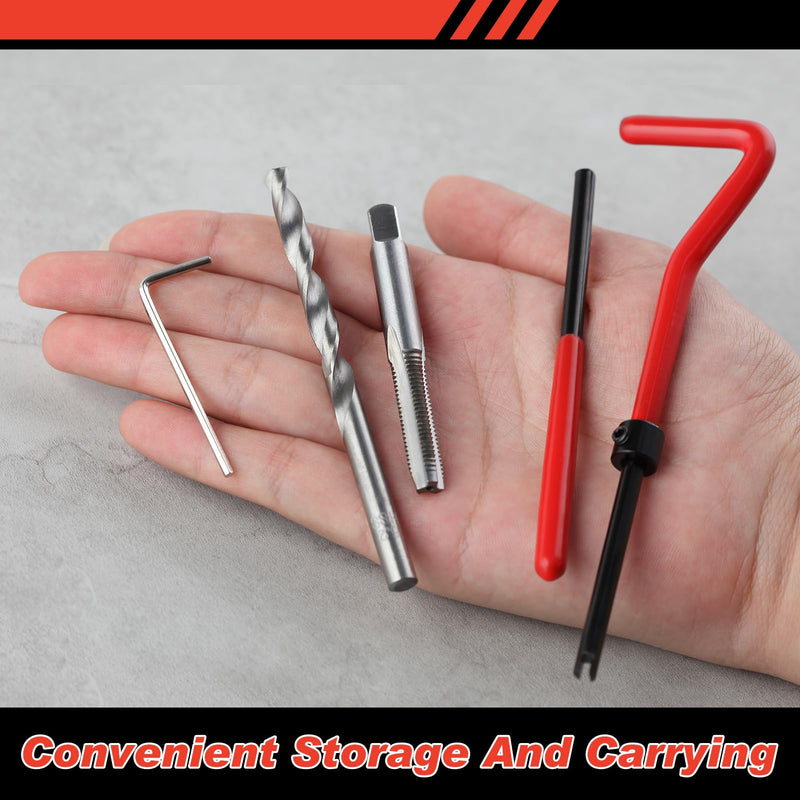 [Australia - AusPower] - 30 Piece M6 x 1.0mm Thread Repair Kit, HSS Drill Helicoil Thread Repair Kit, Metric Bolt Thread Repair Insert Kit Portable Rethreading Tool Kit, Compatible Hand Tool Set for Auto Repairing 