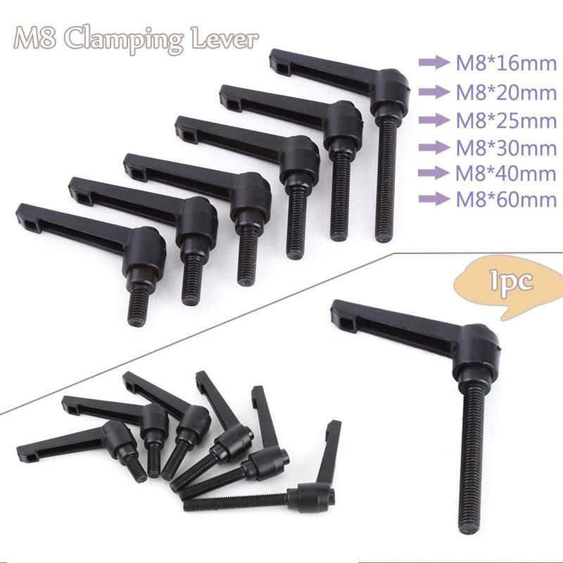 M8 16-60mm Clamping Lever Machinery Ratchet Male Threaded Stud Adjustable Handle Locking External Male Thread Clamping Lever Thread Push Button (M8*60) M8*60