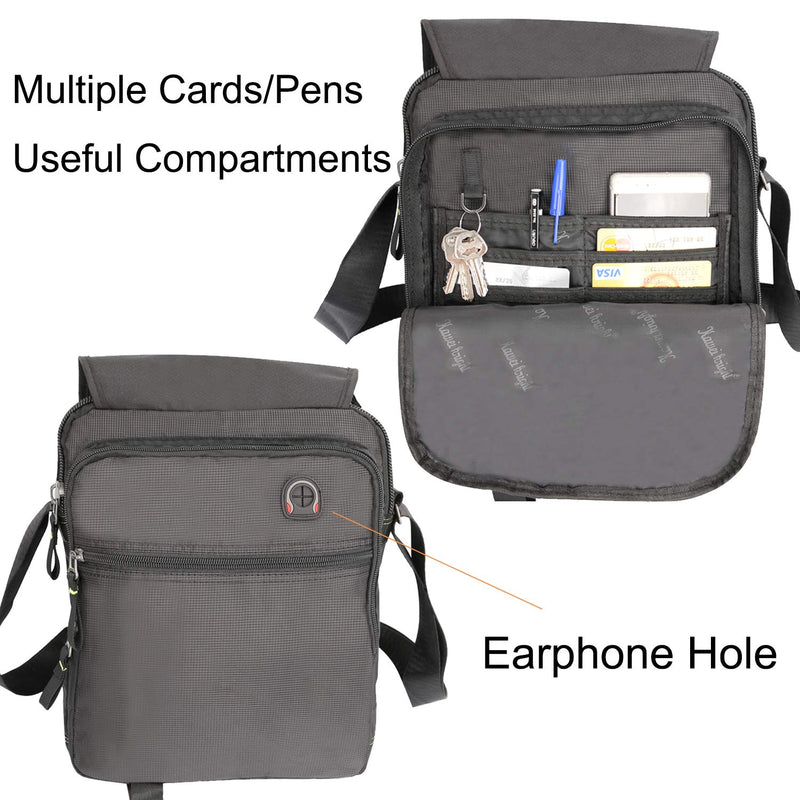 [Australia - AusPower] - Vertical Messenger Bag, Crossbody Bag, Shoulder Bag Work Satchel for iPad Tablet Kindle Large-black 