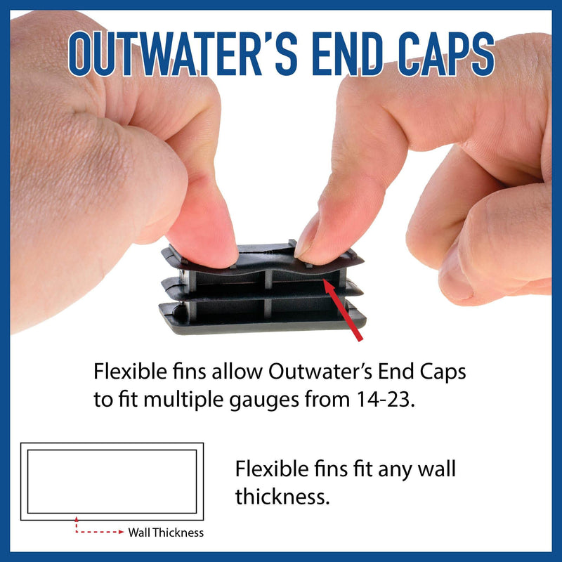 [Australia - AusPower] - Outwater Plastic 1-1/2" x 3" Rectangular Insert End Caps for Tubing, Finishing Plug for Rectangular Tubing Chair Glide, Floor Protector, Fits Multi Gauge Tubing, USA Made, 4 Pack A. 4 Pack 1-1/2 in. x 3 in. 