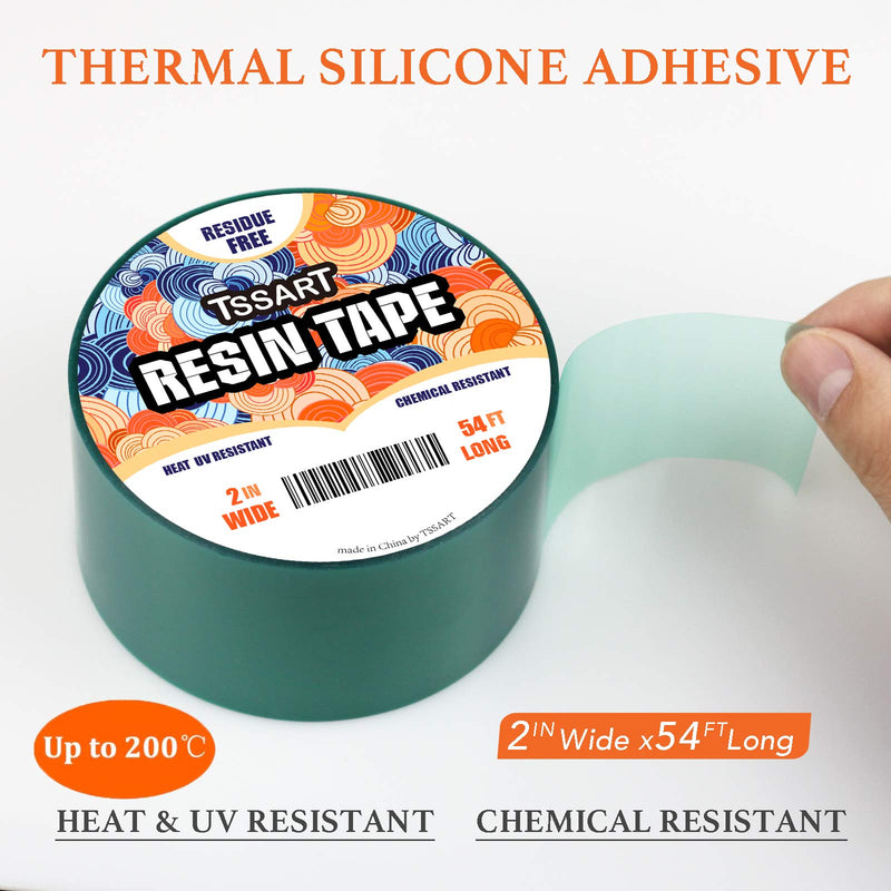 [Australia - AusPower] - Resin Tape for Epoxy Resin Molding - Thermal Silicone Adhesive Oxidation and High Temperature Resistance Easy Peeling, Epoxy Release Tape for River Tables - 2 inch Wide 54FT Long 