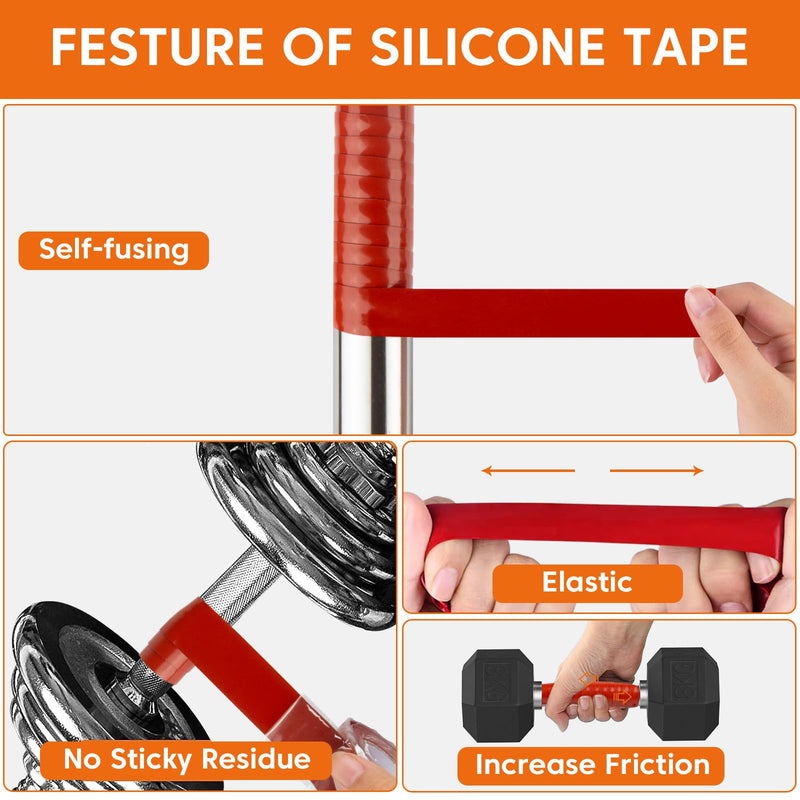 2 Rolls Self Fusing Silicone Tape - 1in(W) X 10ft(L) Waterproof Tape, Water Leak Seal, Plumbing Hose Repair, Rubber Tape for Cable Winding Insulating, Red