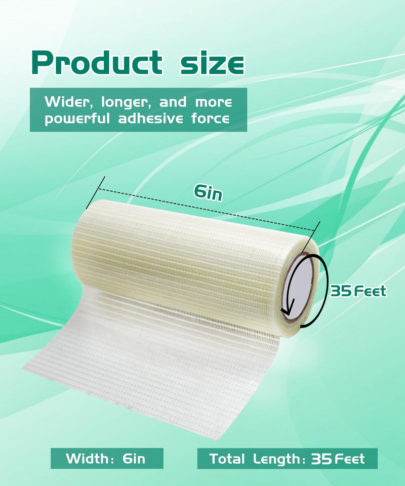 Heavy Duty Waterproof Tape Fits for RV Awning Repair、Canvas Repair、Tent Repair、Boat Covers Repair、Prevent Tear Repair 、Vinyl Repair 、Fabric Repair、Tarp Repair Etc,6 Inch Wide 35 FT Long