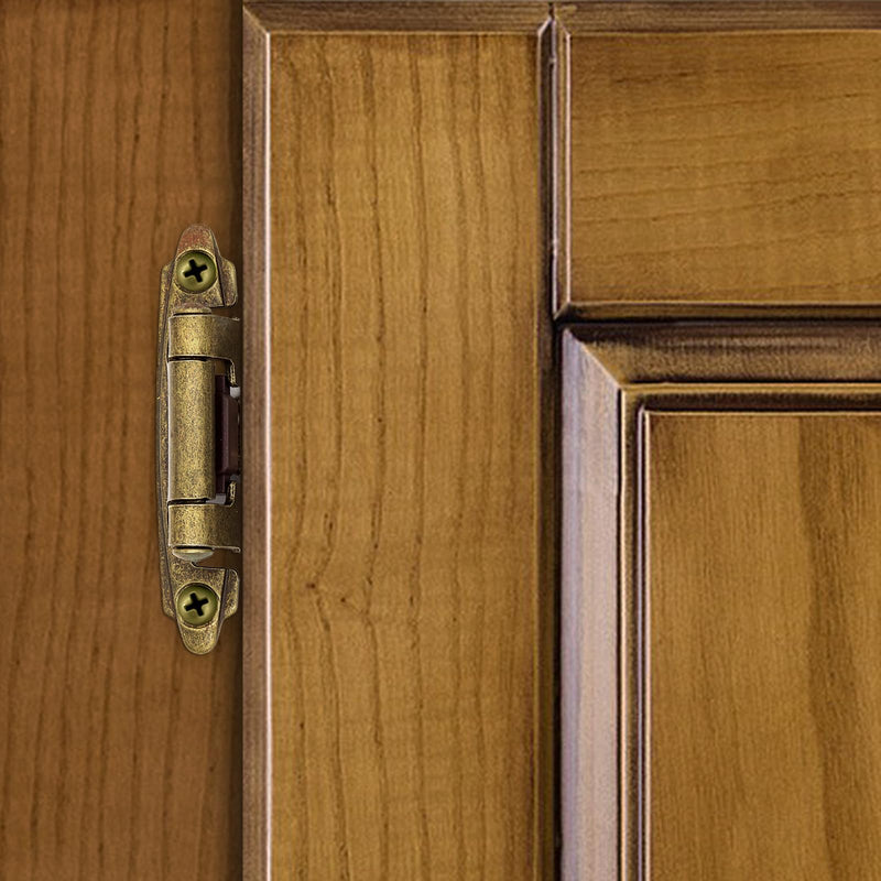 1/2" Overlay Kitchen Cabinet Door Hinges Antique Brass, 6 Pack (3 Pairs) Self Closing Cabinet Hardware Hinges for Face Frame Kitchen Cabinet Doors 6 Pack (3 Pairs)