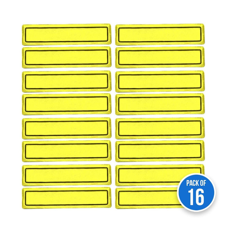 SmartSign Yellow Retro Reflective Hard Hat Stickers - 1" x 4", Pack of 16, Durable Helmet Stickers for Construction & Safety, High Visibility Helmet Strips, Fire Helmet Decals, Strong Adhesive