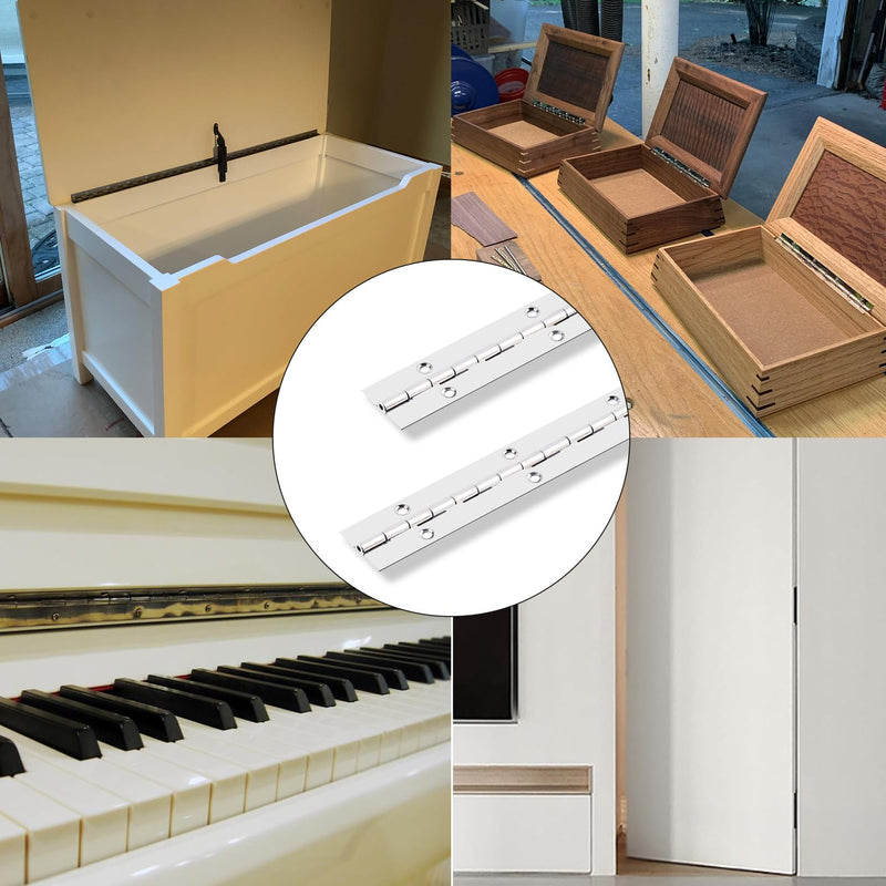 [Australia - AusPower] - Piano Hinge 48" x 1" Stainless Steel Continuous & Piano Hinge Heavy Duty Piano Hinges, 0.04" Leaf Thickness, 0.5" Knuckle Length, Screw Included 48IN 