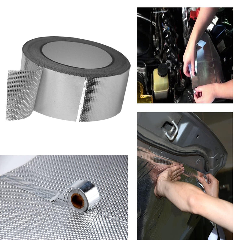 Professional Adhesive Tape for Sound Deadening Installation Finishing Sealing, Reinforced Aluminum Foil Tape (Silver Rip-Stop), 2.0 in Widen 6.0 Mils Thickness