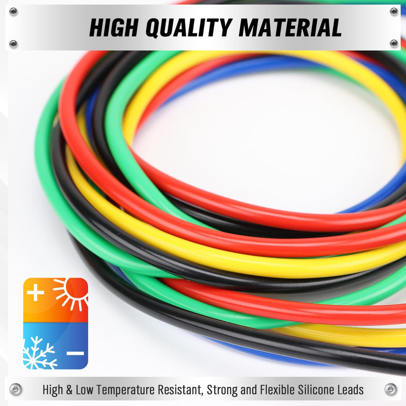 [Australia - AusPower] - SWANLAKE 5-Piece Banana Plug to Alligator Clip Test Leads, 1000V 15A 3.5ft/1M Multimeter Electrical Alligator Clips, Flexible Copper Cable Banana Plug, Electrical Wires with Gator Clips 