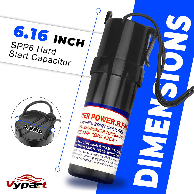 [Australia - AusPower] - SPP6 Hard Start Capacitor Kit - 500% Torque Increase,115V Thru 288VAC Hard Start kit for air Conditioner Units from 4,000 to 120,000 | By Vypart 