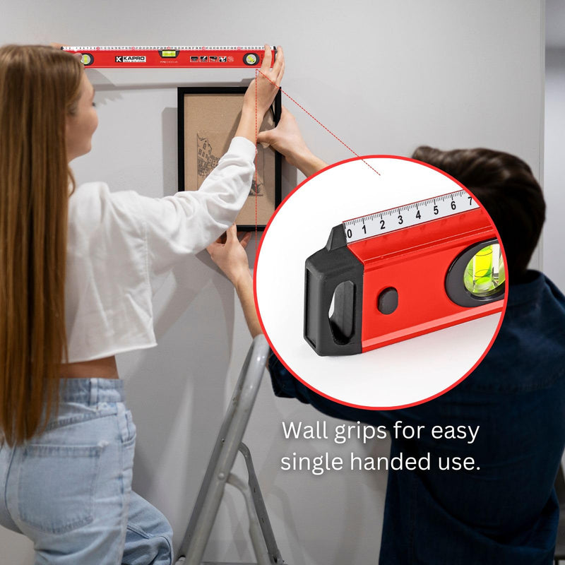 [Australia - AusPower] - Kapro - 770 Exodus Professional Box Level - With 45° Vial & Ruler - For Leveling, Measuring, Marking, and Cutting - Features 3 Vials, Precise Straightedge, and Wall-Grip - 24 + 32 Inch Set Bundle 