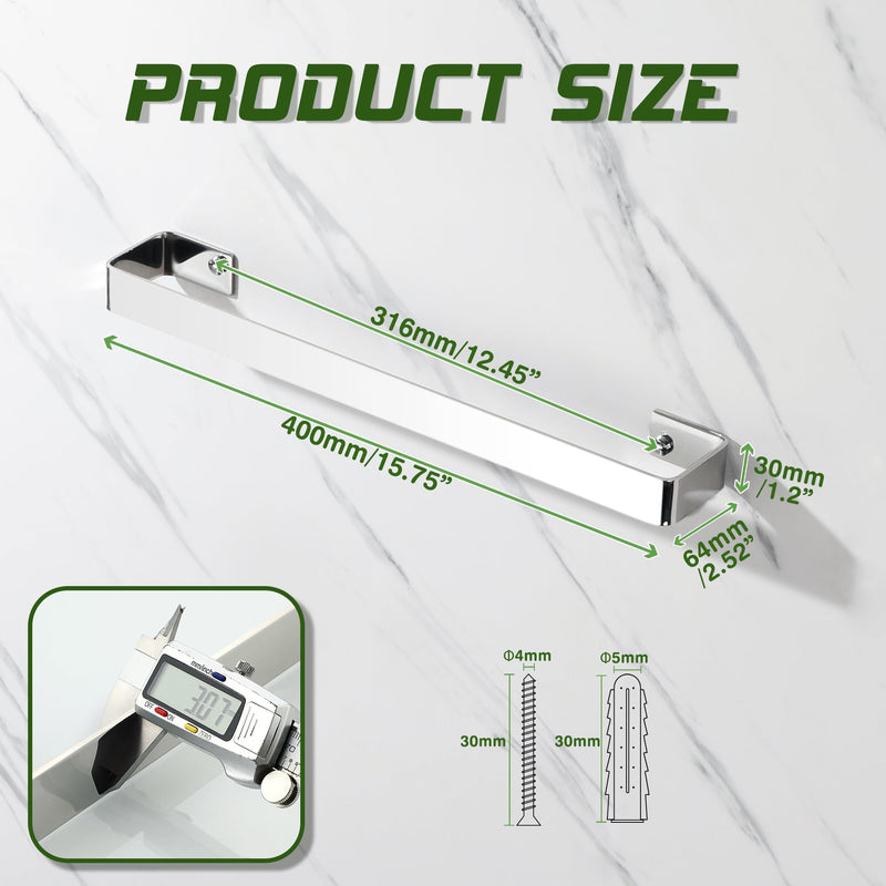 Alise Hand Towel Holder Towel Bar for Bathroom Wall Mount,SUS304 Stainless Steel Towel Rack for Bathroom and Lavatory,Kitchen,16 in Bath Towel Hanger Towel Rail,Polished Chrome 16 inch Polished Chrome