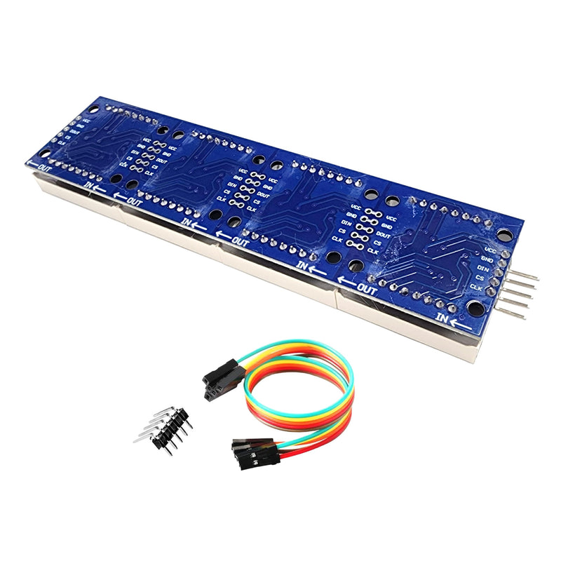 [Australia - AusPower] - Dot Matrix FC16 4-in-1 Display Module with MAX7219 Chip, 32x8 LED Matrix, Compatible with Arduino, ESP32, ESP8266, Raspberry Pi, 4 Pieces 