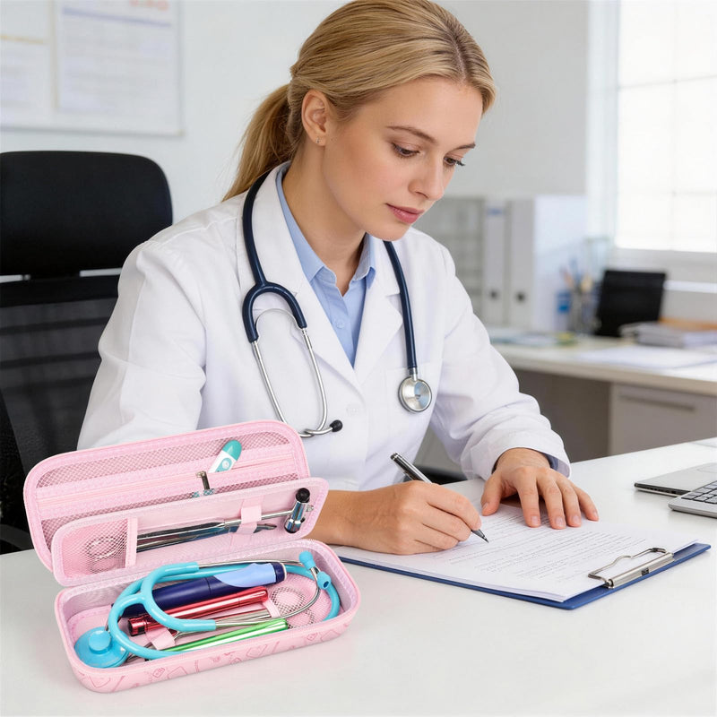 PAIYULE Stethoscope Case for 3M Littmann Classic III Monitoring/Lightweight II S.E/MDF Acoustica/Cardiology IV Diagnostic Stethoscopes, with Storage Divider for Doctor Nurse Accessories-Pink(Box Only) Pink
