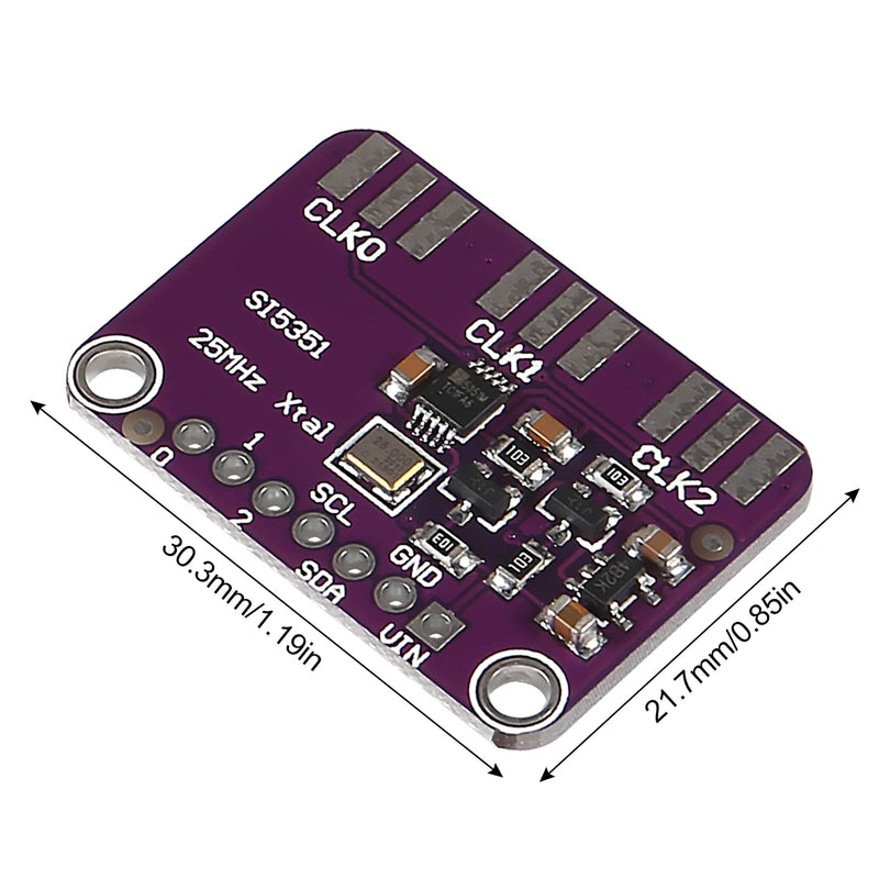 [Australia - AusPower] - 2PCS Si5351A I2C 25MHZ I2C High Frequency Signal Generator Breakout Board Signal Generator Clock 8KHz-160MHz DC 3V-5V 