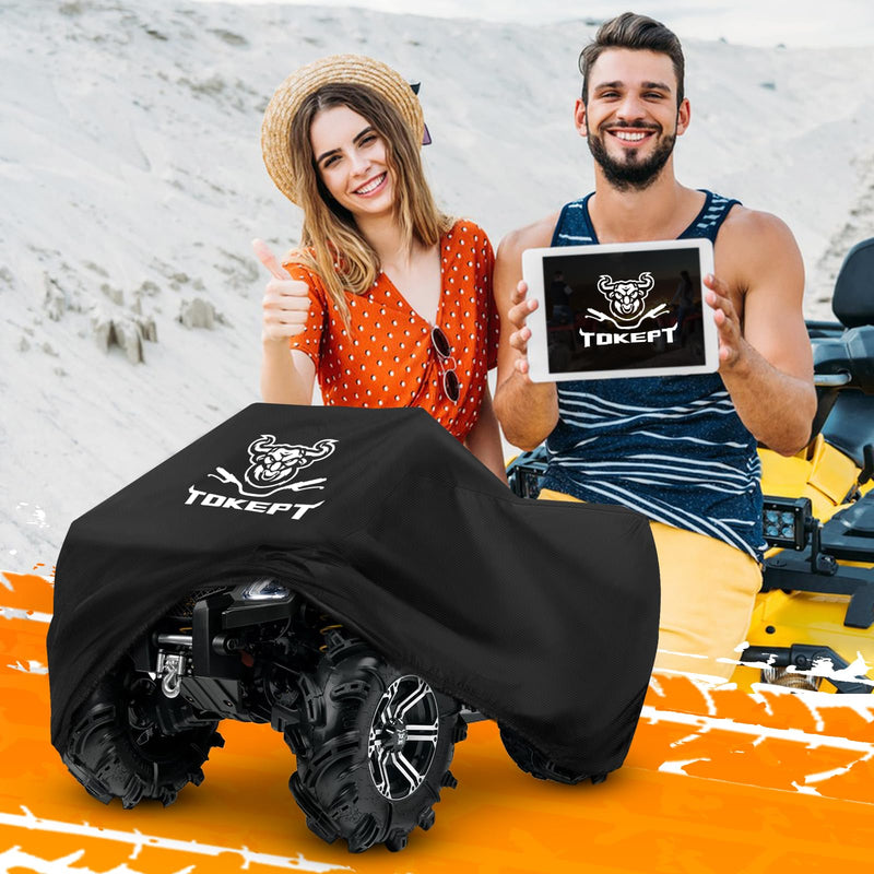 [Australia - AusPower] - ATV Cover, Heavy Duty Black Waterproof Oxford Fabric Protective 4 Wheeler Quad Cover for 86" Kawasaki Honda Polaris Yamaha (86''L x 38''W x 42''H) XXL-86''L x 38''W x 42''H 