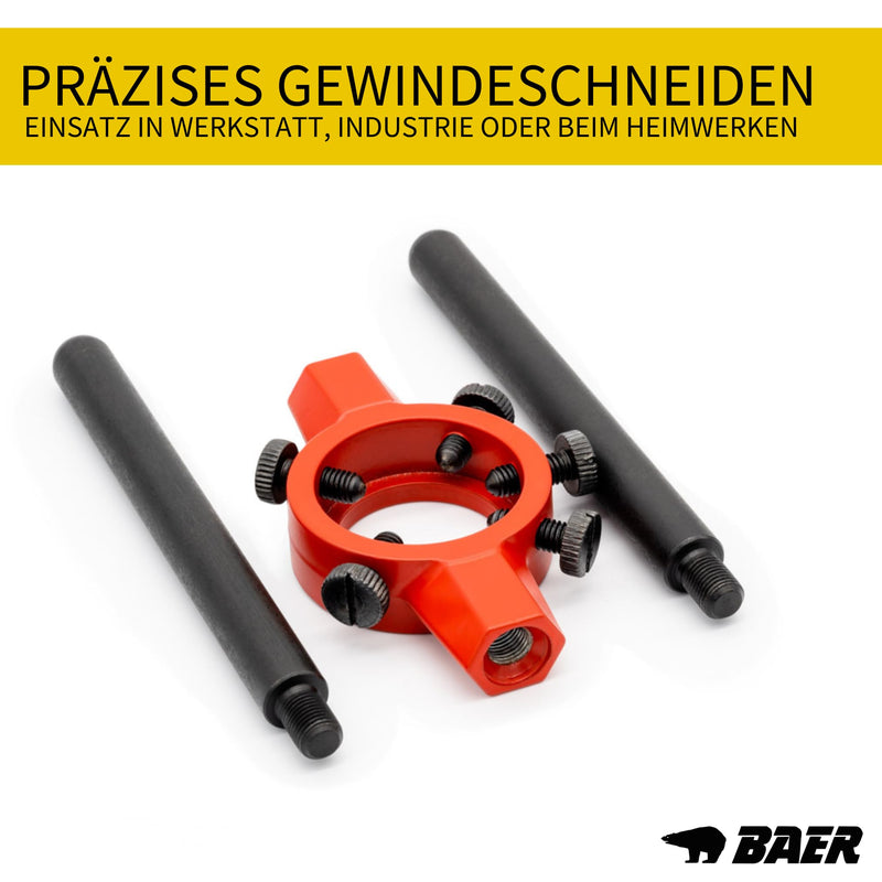 BAER Die Holder 38 x 14 mm Pro, M 12-14, BSW 1/2-9/16 - DIN 225 | Holder for die - thread die holder - thread cutting external thread